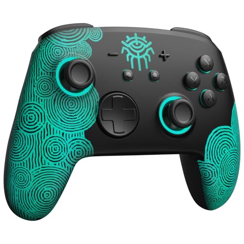 PALPOW Switch Pro Controller Wireless,Firefly Switch Controller Kompatibel mit Switch/OLED/Lite,FF Bluetooth Kontroller Gamepad mit 7 LED-Farbe/Paddle/Turbo/Bewegungssteuerung,Schwarz von PALPOW