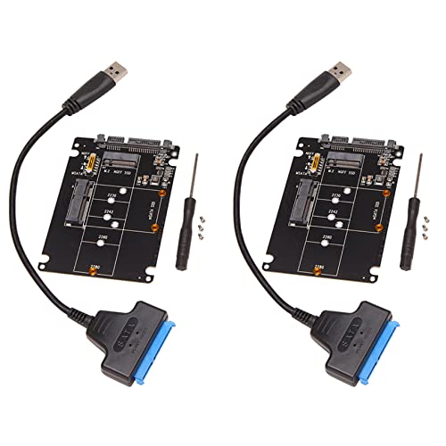 PAMENET 2 x M.2 NGFF MSATA USB 3.0 Adapter Konverter Kartenleser mit SATA-Kabel, tragbar, unterstützt SATA SSD von PAMENET