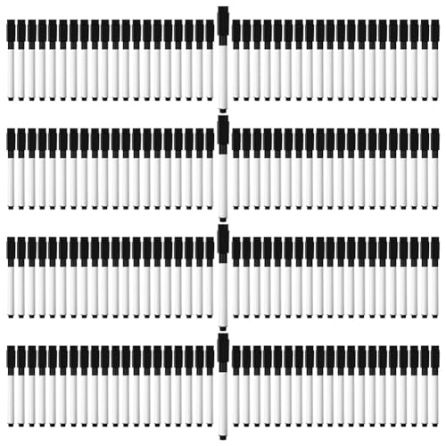 PAMENET 200 magnetische trocken abwischbare Marker, feine Spitze, Whiteboard-Marker mit Radierkappe, für Schule, Büro, Zuhause (schwarz) von PAMENET