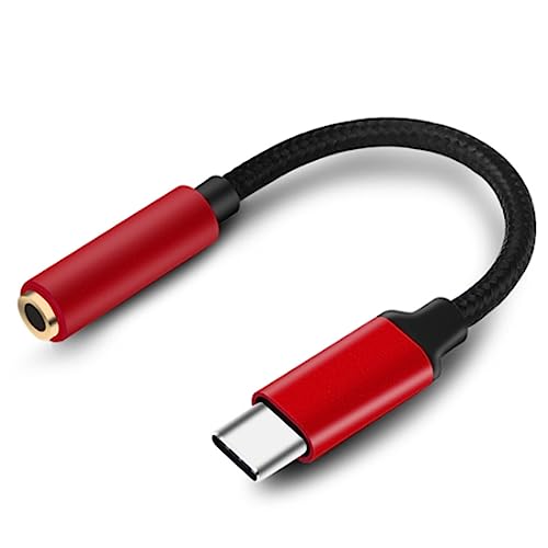 PAMENET Typc-Zu-KopfhöRer-Adapter für Android-Handy-HöRen Typ-C auf 3,5 Mm Audio-Adapter-Schnittstellenkabel (Rot) von PAMENET