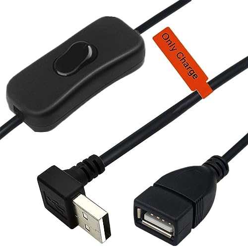 PANFHGFG 1 x USB-Kabel mit An-/Aus-Schalter, USB-Verlängerung, Inline-Wippe für Fahr-Recorder, LED-Schreibtischlampe, 1 Stück von PANFHGFG