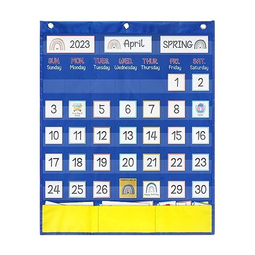 Monatskalender-Taschendiagramm mit 89 Karten, 50 x 60 cm, Kalender, Taschendiagramm für Kinderkalender von PANHDK