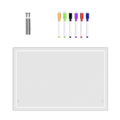 Wöchentlicher und monatlicher, transparenter Whiteboard, Mahlzeitenplaner, Tafel, Acryl, trocken abwischbar, Schreibtischplaner, Notizen, Memo, Whiteboards von PANHDK