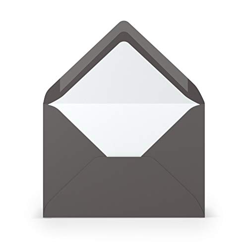 PAPERADO 100 Briefumschläge Schiefer gerippt Dunkel-Grau - 100 g/m² Kuvert Ohne Fenster 11,4 x 16,2 cm - Umschläge mit Nassklebung spitze Klappe PAPERADO 100 Briefumschläge Schiefer gerippt Dunkel-Grau - 100 g/m² Kuvert Ohne Fenster 11,4 x 16,2 cm - Umschläge mit Nassklebung spitze Klappe von PAPERADO