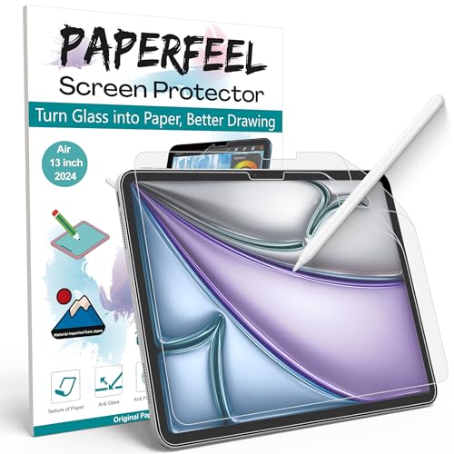 PAPERFEEL [2 Stück] Folie für iPad Air 13 Zoll 2024 M2 Modell Schutzfolie, Matt Papier Displayschutzfolie zum Schreiben Zeichnen - Blendfreiem, Anti Fingerabdruck, Anti-Kratzer, Einfache Installation von PAPERFEEL