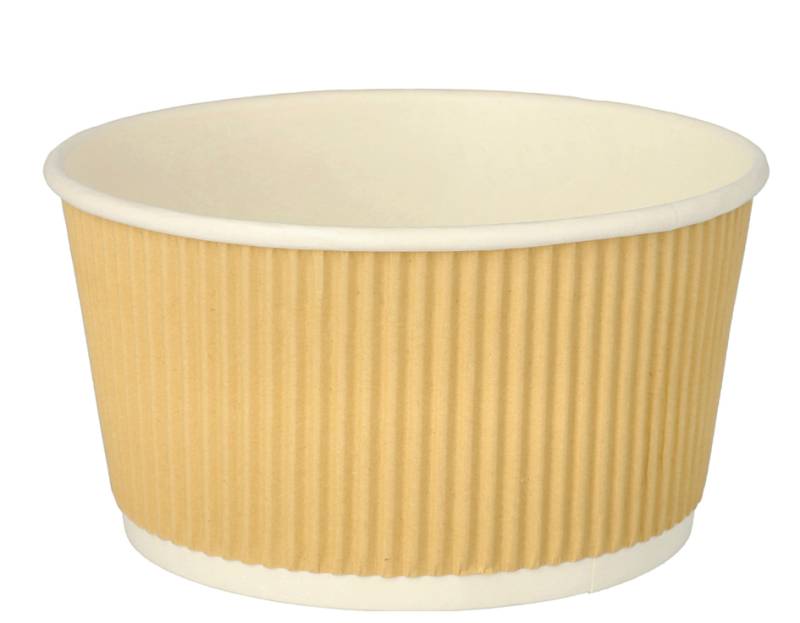 PAPSTAR Suppenbecher , pure,  Ripple Wall, 380 ml, beige von PAPSTAR