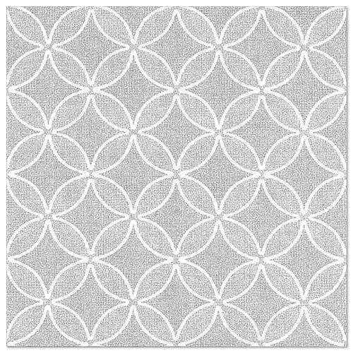 Papstar Servietten "ROYAL Collection" 1/4-Falz 40 cm x 40 cm grau "Circle Flowers" 88525 Premiumservietten Ornaments Muster stoffähnlich gute Faltbarkeit, 50 Stück von PAPSTAR