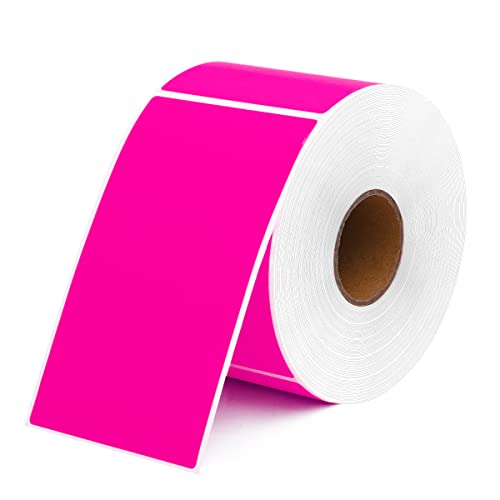 PARLAIM 12,7 x 7,6 cm, permanente, rechteckige Farbcodierungsaufkleber, 500 Stück quadratische bewegliche Inventar-Etiketten pro Spenderbox (fluoreszierendes Pink) von PARLAIM