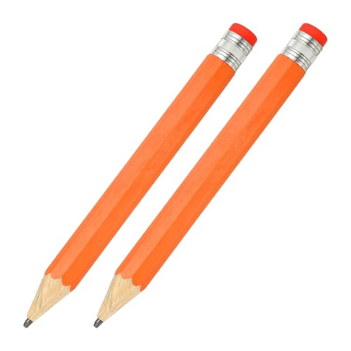 PATIKIL 2 Stück große Bleistifte aus Holz, 34 cm, große Bleistift-Requisiten, große lustige Neuheit Bleistifte mit Kappe für Heimdekoration, Büro, Weihnachten, Party, Orange von PATIKIL