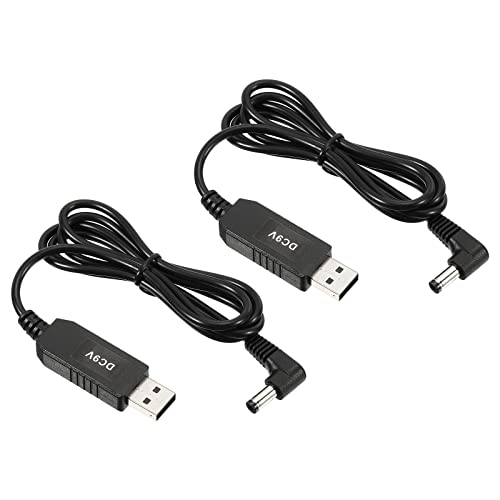 PATIKIL 2Stk.6 W 1 A USB-Aufwärtsspannungswandler DC 5 V auf DC 9 V Netzteiladapter 90-Grad-Winkel 5,5 x 2,5 mm Kabel für Router-LED-Lampenlautsprecher von PATIKIL