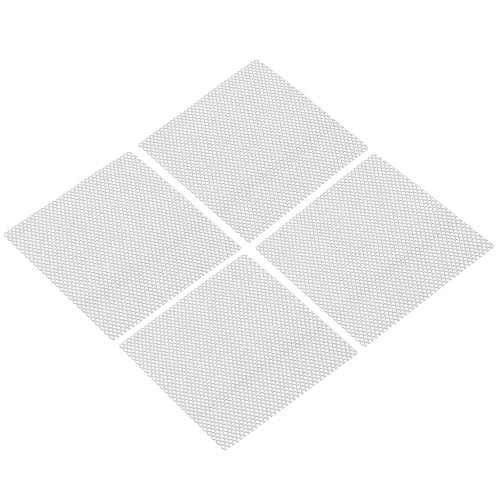 PATIKIL 4"L x 4"W Durchbrochene Metallplatten, 4 Stück 20Ga 3x4mm Diamantloch Aluminiumgitter Erweiterte Durchbrochene Platte für Belüftung Filtration Trocknerabluft Auto Grill, Silberton von PATIKIL