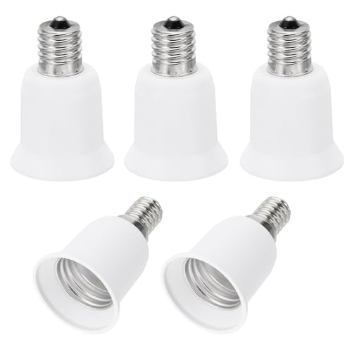 PATIKIL E17 auf E26/E27 Lampenfassung Adapter 5stk Lampenfassung Konverter Schraubsockel Konverter für Halogen CFL Glühbirne Weiß von PATIKIL