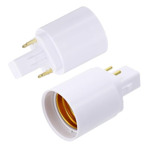 PATIKIL G24q auf E26/E27 Lampensockel Adapter 2stk Lampenfassung Konverter 4 Pin auf Schraubsockel Konverter für Halogen CFL Glühbirne von PATIKIL