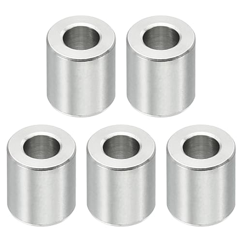 PATIKIL M4 Edelstahl-Abstandshalter, 5 Stück Metall-Abstandshalter Edelstahl 4,2 mm ID x 8 mm OD x 8 mm L Edelstahlrund für 5/32 Zoll oder M4 Schraubenbolzen von PATIKIL