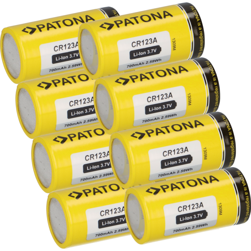 8x PATONA Li-Ion 3,7V Akku CR123A 16340 Zelle 700mAh 2,59Wh 8x PATONA Li-Ion 3,7V Akku CR123A 16340 Zelle 700mAh 2,59Wh von PATONA