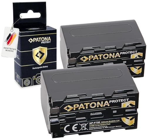 PATONA 2X Protect V1 Akku Sony NP-F750 NP-F730 NP-F550 NP-F530 NP-F330 NP-F970 NP-F960 NP-F950 NP-F930 NP-FM30 NP-FM50 NP-FM70 NP-FM90 NP-QM51D NP-QM71D NP-QM91D FM-500H Batterie von PATONA