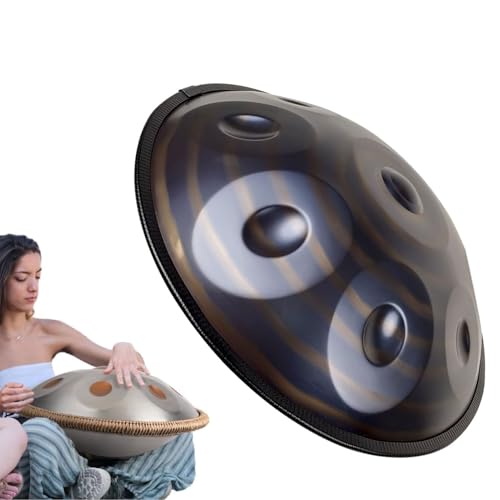 Handpan Drum 22 Zoll Schlaginstrument Handtrommel Aus Stahl - 9/10/12/14 Notes Handtrommel In D Kurd-Moll, 440 Hz Handpan Drums Schlaginstrument Stahl-Handpan-Trommel, 56cm(432Hz,10Notes) von PAUANI