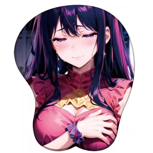 PAXLBF-Anime Ai Hoshino 3D Mauspad mit Handgelenkauflage Gaming Mauspads Rutschfestes Mauspad 3D Mauspads 3D Ergonomisches Mauspad-Mousepad 1124 von PAXLBF