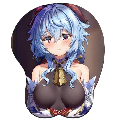 PAXLBF-Anime Ganyu 3D Mauspad mit Handgelenkauflage Gaming Mauspads Rutschfestes Mauspad 3D Mauspads 3D Ergonomisches Mauspad-Mousepad 9825 von PAXLBF