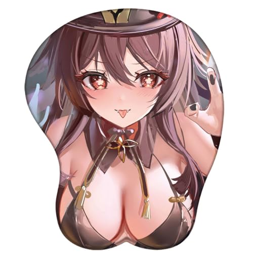 PAXLBF-Anime Hutao 3D Mauspad mit Handgelenkauflage Gaming Mauspads Rutschfestes Mauspad 3D Mauspads 3D Ergonomisches Mauspad-Mousepad 11510 von PAXLBF