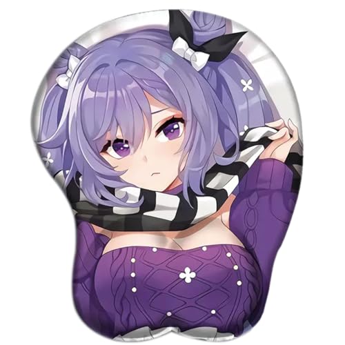 PAXLBF-Anime Keqing 3D Mauspad mit Handgelenkauflage Gaming Mauspads Rutschfestes Mauspad 3D Mauspads 3D Ergonomisches Mauspad-Mousepad 10771 von PAXLBF