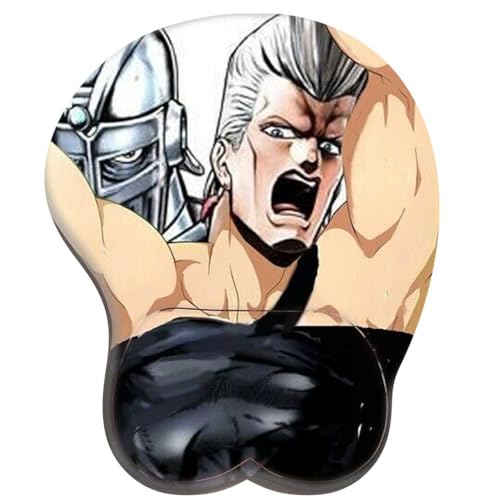 PAXLBF-Anime Polnareff 3D Mauspad mit Handgelenkauflage Gaming Mauspads Rutschfestes Mauspad 3D Mauspads 3D Ergonomisches Mauspad-Mousepad 4732 von PAXLBF