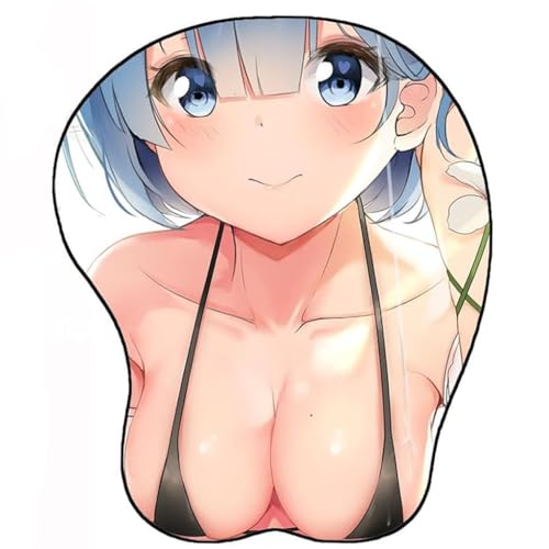 PAXLBF-Anime Rem 3D Mauspad mit Handgelenkauflage Gaming Mauspads Rutschfestes Mauspad 3D Mauspads 3D Ergonomisches Mauspad-Mousepad 4729 von PAXLBF