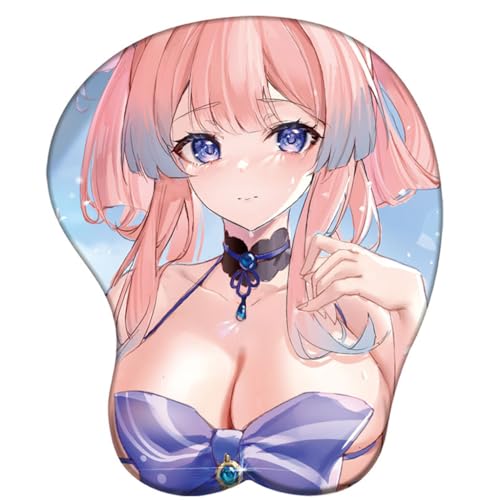 PAXLBF-Anime Sangonomiya Kokomi 3D Mauspad mit Handgelenkauflage Gaming Mauspads Rutschfestes Mauspad 3D Mauspads 3D Ergonomisches Mauspad-Mousepad 15179 von PAXLBF