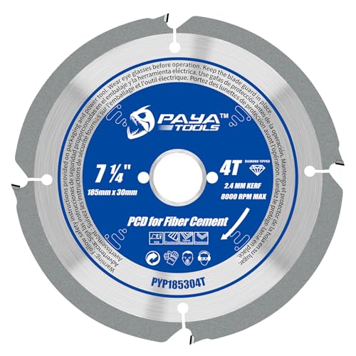 PAYA PCD Kreissägeblatt Ø 185 mm x 30 mm 4 Zähne Diamant-Kreissägeblatt Sägen Heimwerken Polykristalliner Diamant bestückt für Faserzementplatten,Beton Harte Materialien etc. PY185304T PAYA PCD Kreissägeblatt Ø 185 mm x 30 mm 4 Zähne Diamant-Kreissägeblatt Sägen Heimwerken Polykristalliner Diamant bestückt für Faserzementplatten,Beton Harte Materialien etc. PY185304T von PAYA TOOLS