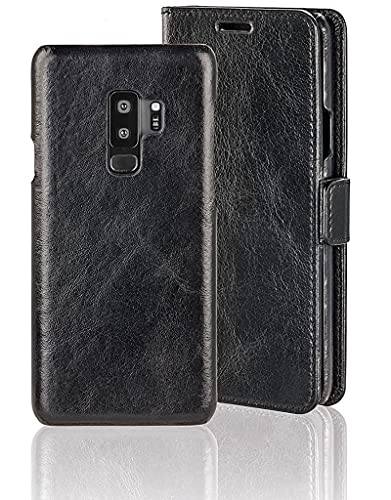 PAZZiMO Echt-Lederhülle für Samsung Galaxy S9 Plus | Handytasche 2in1 mit herausnehmbaren magnetischem Leder-Backcover | Echtleder Wallet mit Kartenfächern | Leder-Tasche von PAZZiMO