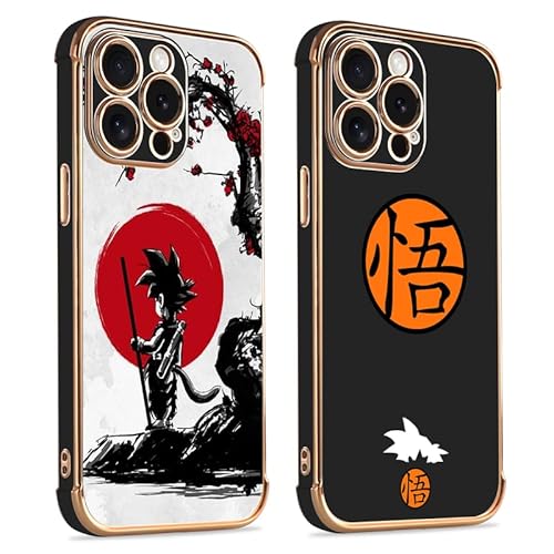 2 Stück Handyhülle für Samsung A53 5G Hülle 6.5 Zoll, Anime Dragon Ball Goku Super Z Saiyan DBZ Manga Muster Junge Mädchen Galvanisierte Schutzhülle Weich TPU Stoßfest Dünn Case mit Kameraschutz, 01 von PBNDJVG