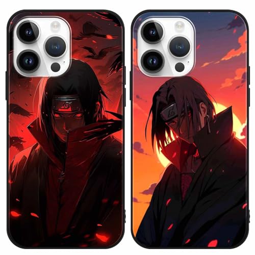 PBNDJVG 2 Stück Handyhülle für Samsung Galaxy S24 5G Hülle 6.2 Zoll Anime Uchiha Itachi Sasuke Manga Muster Design Junge Case All Inklusiv Linsen Schutzhülle TPU Silikon Weich Ultra Dünn Cover, 07 von PBNDJVG