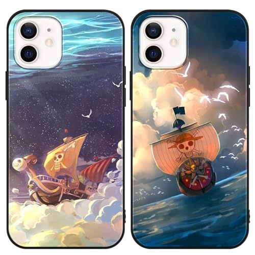 2 Stück Handyhülle für Samsung Galaxy S24 Ultra 5G Hülle 6.2 Zoll, Anime One Piece Thousand Sunny mit Motiv Designs Manga Case Schutz Schutzhülle Stoßfest TPU Weich Ultra Dünn Cover -Schwarz14 von PBNDJVG