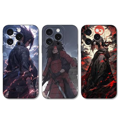 3 Stück Handyhülle für Apple iPhone 12 Pro 6.1'' Anime Uchiha Sasuke Itachi Madara Manga Muster Design Junge Case All Inklusiv Linsen Schutzhülle Stoßfest TPU Silikon Ultra Dünn Case, 02 von PBNDJVG