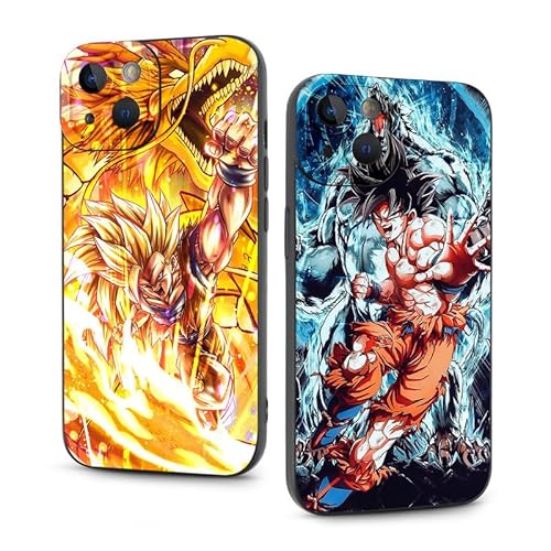 Handyhülle 2 Stück für Apple iPhone 12 mini Hülle 5.4'' Anime Dragonball Z Super Z DBZ Son Goku Manga Junge Muster Design Case All Inklusiv Linsen Schutzhülle Stoßfest TPU Weich Ultra Dünn Cover,07 von PBNDJVG