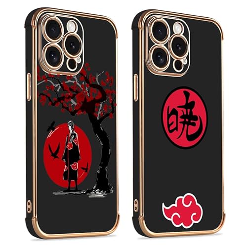 PBNDJVG 2 Stück Handyhülle für iPhone 14 Pro Max Hülle 6.7'', Anime Akatsuki Kakashi Manga Muster Junge Mädchen Galvanisierte Schutzhülle Weich TPU Stoßfest Dünn Case mit Kameraschutz, 02 von PBNDJVG