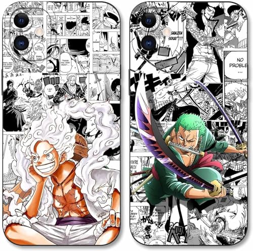 PBNDJVG Handyhülle 2 Stück für Samsung Galaxy S24 5G Hülle 6.2'' Anime Luffy Zoro Gear 5 Sun God Nika Manga Muster Design Case Kameraschutz Schutzhülle Stoßfest TPU Weich Ultra Dünn Cover - 2 von PBNDJVG