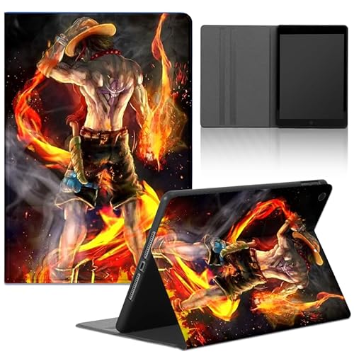 PBNDJVG Hülle für Apple iPad (2022) 10.9'', Tablet Anime One Piece Ace Junge Ultra Dünn Leicht Schutzhülle Cover PU Leder Flip Stoßfest Multi-Winkel Verstellbar Ständer Tablet Folio von PBNDJVG