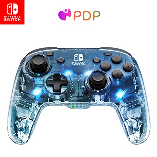 Afterglow LED drahtlos Deluxe Gaming Controller - Lizenziert durch Nintendo für Switch and OLED - RGB Hue Color Lights - See through Gamepad Controller - Paddle Buttons von PDP