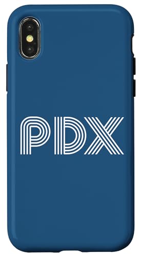 Hülle für iPhone X/XS PDX von PDX Portland Oregon Retro Linear Designs