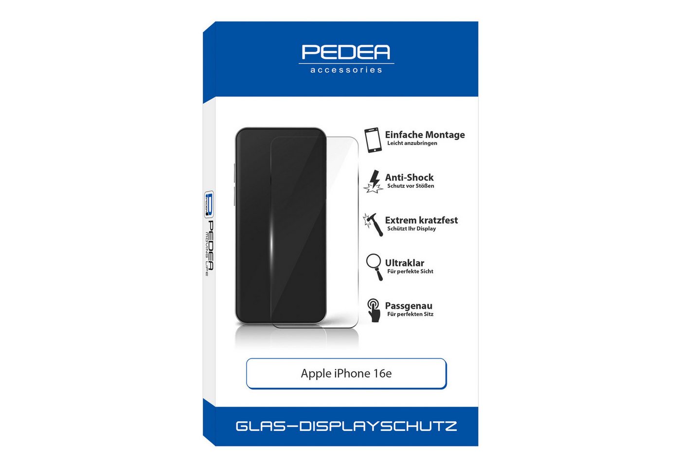PEDEA Displayschutzglas Glas-Displayschutz für Apple iPhone 16e für Apple iPhone 16e, Displayschutzfolie, Schutzfolie, Bildschirmschutz, kratz- & stoßfest PEDEA Displayschutzglas Glas-Displayschutz für Apple iPhone 16e für Apple iPhone 16e, Displayschutzfolie, Schutzfolie, Bildschirmschutz, kratz- & stoßfest von PEDEA