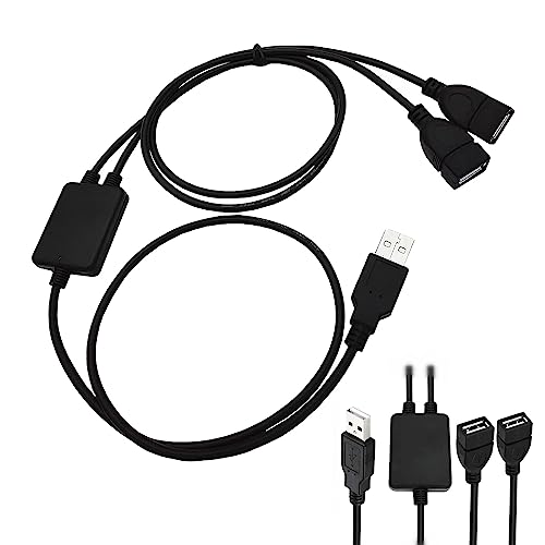 PEILINZE Y Förmiges USB2.0-Kabel Gerader Stecker Mit Doppelten Lade Und Datenanschlüssen Für Tastatur Maus Fans Und USB Leuchten 100 Cm/40 Zoll von PEILINZE