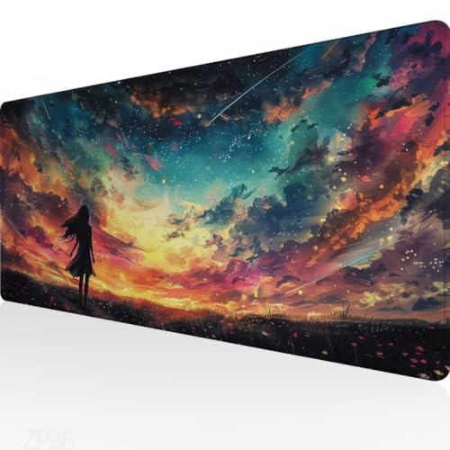 Mauspad Farbe Mousepad,XXL Mauspad Sternenhimmel 1200x600mm,Gaming Mauspad Groß mit Vernähten Kanten,Wasserdicht Rutschfester Mouse Pad,Verbessert Präzision & Geschwindigkeit,Gaming Zubehör ZP-36 von PEIPEIO