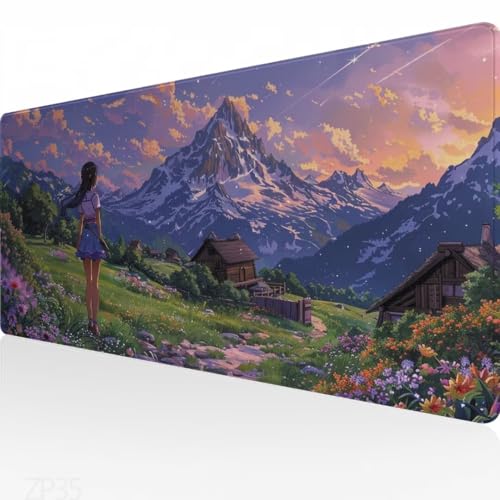 Mauspad XXL 600x400x4mm,Mousepad Mädchen Mauspad Groß,Mauspad Berg Schreibtischunterlage Kinder,Wasserdicht Mouse Pad,rutschfeste Gummibasis Mauspad Gaming,Desk Mat für Pc,Geschenk für Frau ZP-35 von PEIPEIO