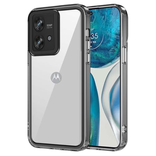 PEIYE Hülle für Motorola Edge 40 Neo, Transparente Handyhülle mit Weichem TPU Silikon Rahmen und Harter Klaren Rückseite, Stoßfeste Schutzhülle, Bumper Case Cover -Schwarzer Rahmen von PEIYE