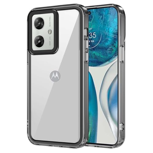 PEIYE Hülle für Motorola Moto G54 / Moto G14, Transparente Handyhülle mit Weichem TPU Silikon Rahmen und Harter Klaren Rückseite, Stoßfeste Schutzhülle, Bumper Case Cover -Schwarzer Rahmen von PEIYE