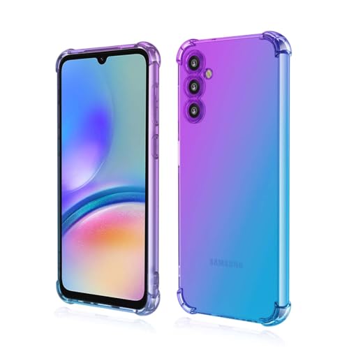 PEIYE Hülle für Samsung Galaxy A25 5G, Stoßfeste Weiche Silikon TPU Handyhülle mit Bumper, Antischock-Silikon-Ecken, Halbtransparente Gradientenfarbe- Schutzhülle Cover Case -Lila Blau von PEIYE