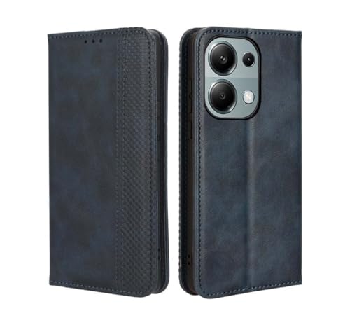 PEIYE Hülle für Xiaomi Redmi Note 13 Pro 4G, Wallet Klappbar Lederhülle Flip Cover Case, Schutzhülle Handyhülle mit Kartenfach und Geldfach, TPU-Innenteil, Magnetverschluss, Standfunktion -Blau von PEIYE