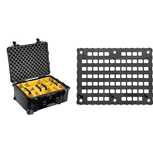 PELI 1560, Peli Case Schutzkoffer mit Rollen, IP67 Wasserdicht, 44L Volumen, Gepolstertes Einteilungssystem, Schwarz von PELI