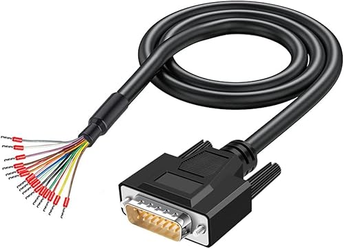 PENGLIN DB15 RS232 15Pin serielles Verlängerungskabel, 15-Pin vergoldeter Stecker mit blankem Draht Ende Kabel (männlich) von PENGLIN